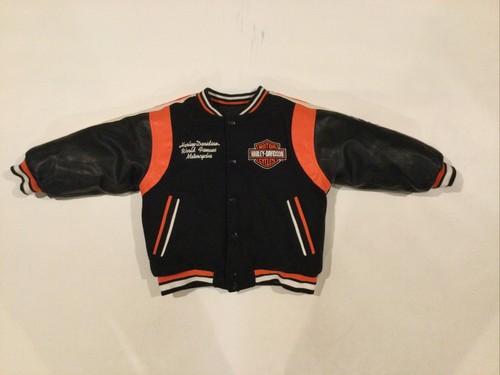 Youth Kids Harley Davidson Motorcycles Reversible Varsity Bomber Jacket SZ 4 - Picture 2 of 9