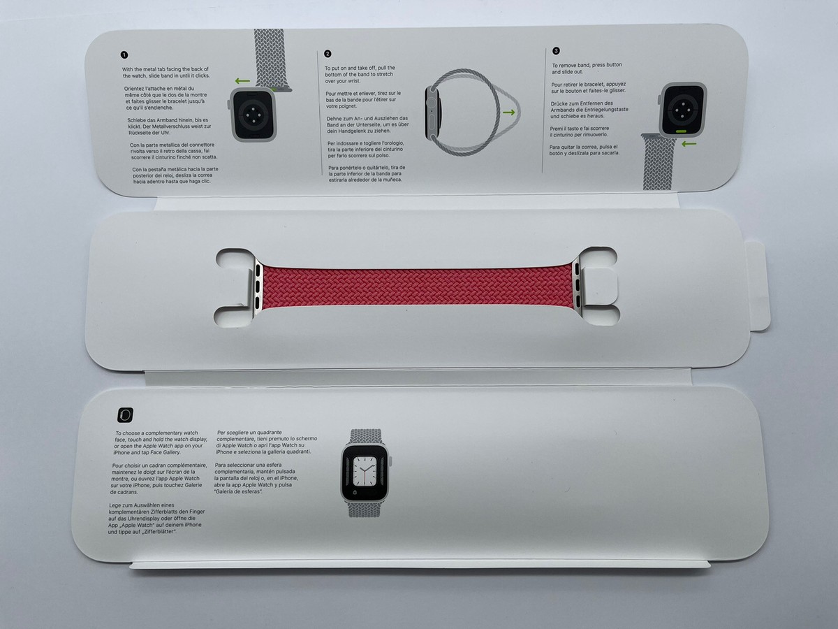 Genuine Apple Watch Braided Solo Loop Band PINK PUNCH 42mm 41mm 40mm Size