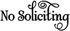 No Soliciting Vinyl Decal - Window Door Solicitation Sales Die Cut Sticker Swash