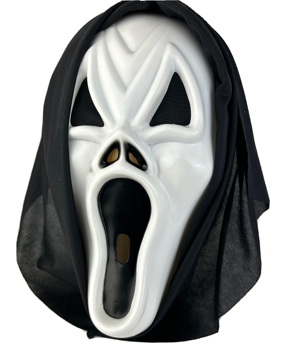 Scream Halloween Costume Long Face Ghost Mask Hood Black Rubies | eBay