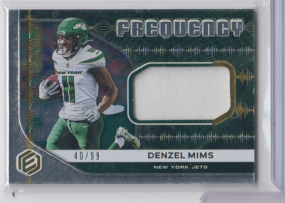 Denzel Mims Jets 2020 Panini Elements Patch 40/99 #FR-22 070522AZCD83
