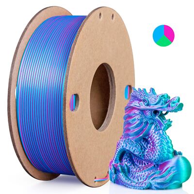 Silk PLA 3D Printer Filament Triple Color Silk PLA Filament 1.75Mm 3D Printing