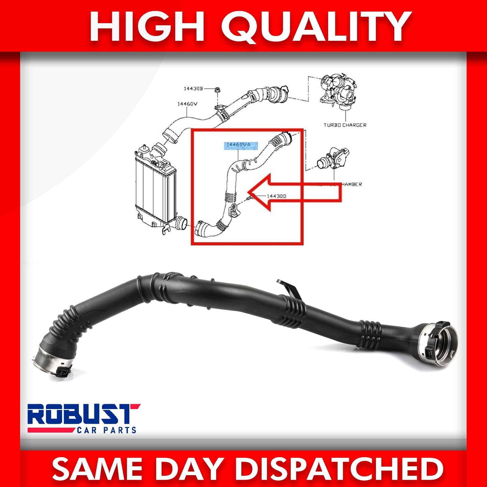 CHARGER INTAKE AIR HOSE PIPE FOR NISSAN QASHQAI II 1446000Q1B (2013-ONWARDS)-image