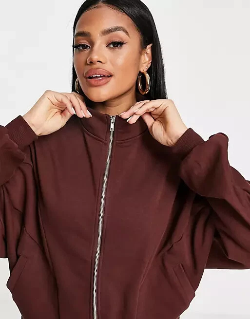 High neck shop zip sweatshirt