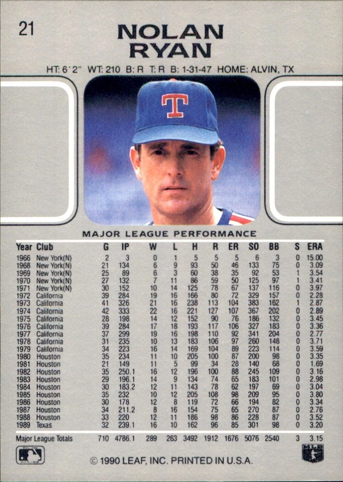 1990 LEAF Base #1 - #268 ⚾ YOU PICK YOUR FAVS 🧢 MLB BASEBALL CARDS STARS HOF - Image 2 of 4