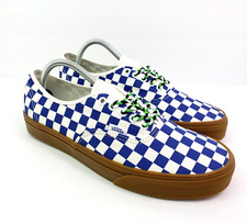 Vans Authentic Womens Sz 7.5 Mens Sz 6 Checkerboard Blue White Low Skate Shoes