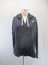 NIKE DRI-FIT Size L Womens BLK Full Zip Drawstring Pocket Athletic Jacket 163