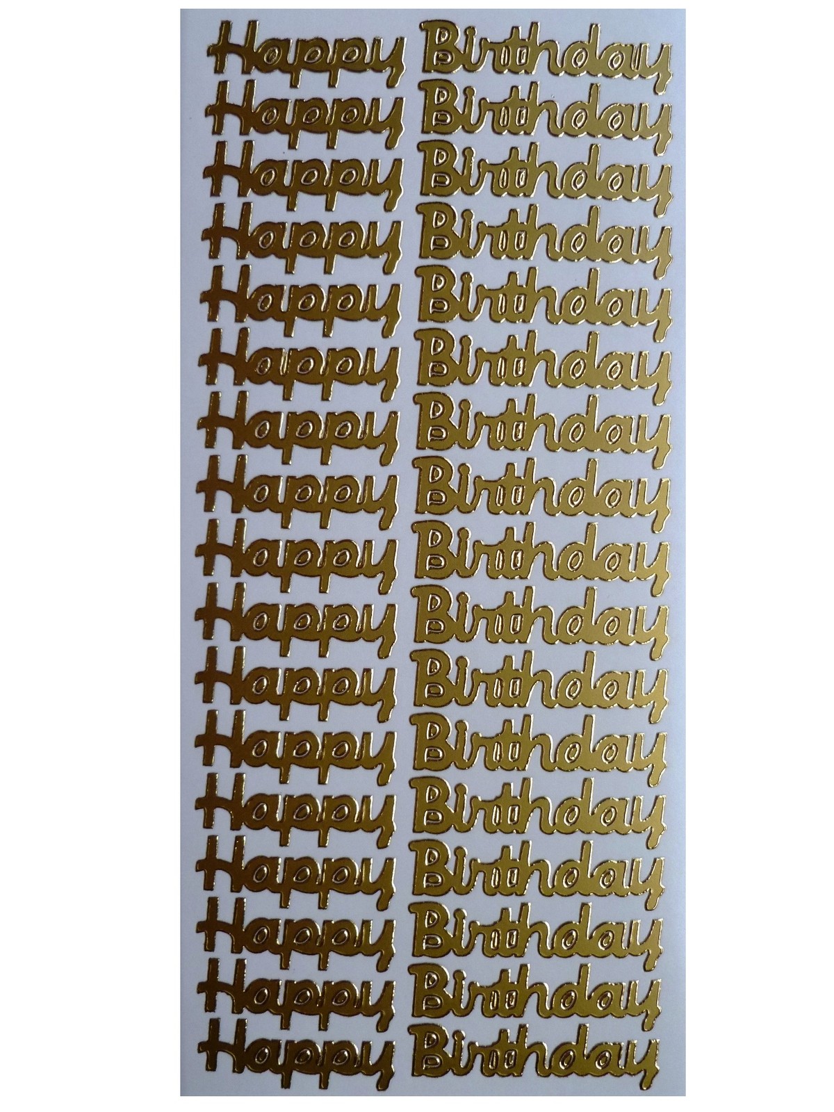 HAPPY BIRTHDAY Peel Off Stickers x 17 Card Making Scrapbooking Gold or