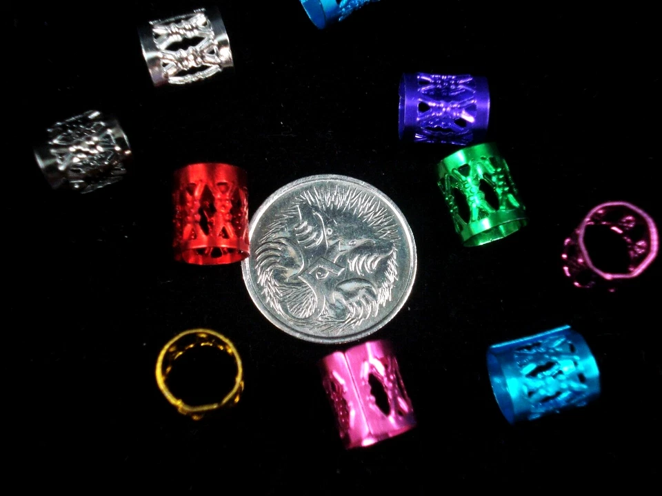 Dreadlock Clips 250pc Bulk Buy Mix Cuff Bead Hair Braiding Tube  - image 2 of 2