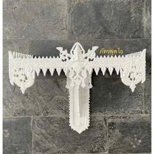 Buddha statue shelf, wall hanging, white, size 14 inches