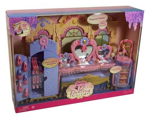 Barbie in the 12 Dancing Princesses Princess Vanity - Plus Shoes, Crowns & More - Picture 1 of 3