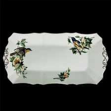 Royal Chelsea Audubon Birds 11” Bone China Relish Tray Baltimore Oriole England