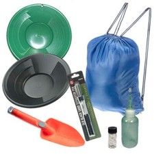 10" Green Black Gold Pan Panning Kit