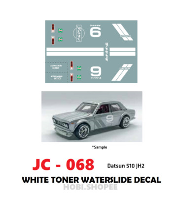 JC-9068 White Toner Waterslide Decals DATSUN 510 JH2 For Custom 1