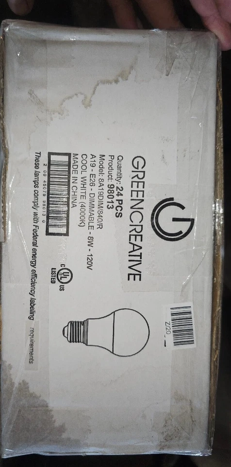 24pk GC 8A19DIM/840/R 98013 A19-E26-8W-4000K LED LAMP 8W-120V-60Hz-4000K TIt Pro - Image 3 of 3
