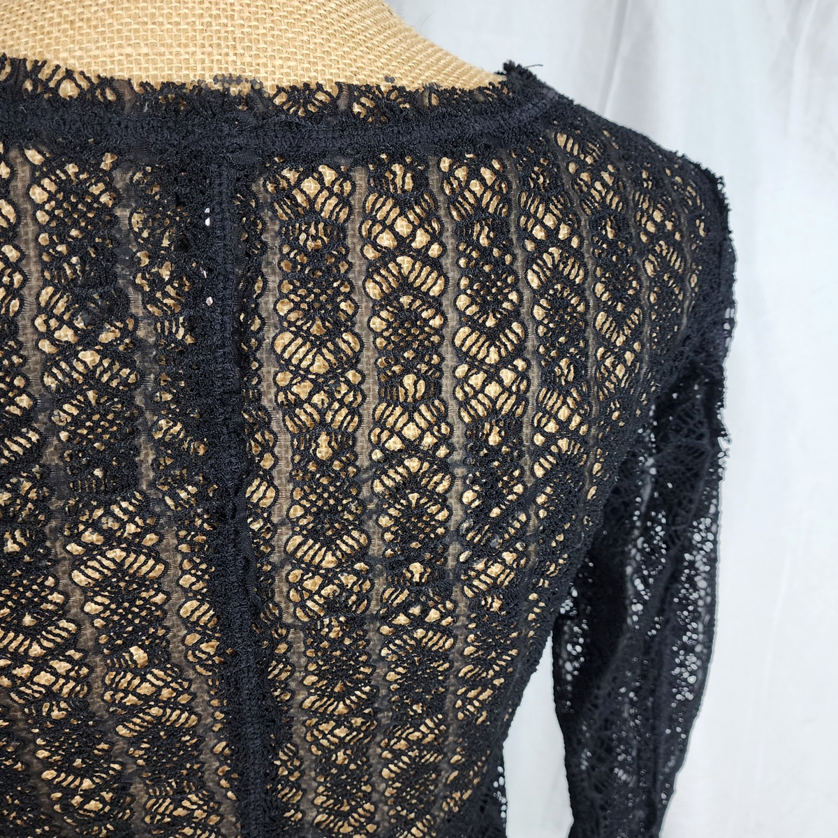 New! FREE PEOPLE Size XS On The Road Twisted Lace Split Hem