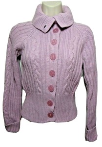 chunky pink cardigan sweater