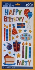 Happy Birthday Sticker Sheet/27 pieces/ Sticko