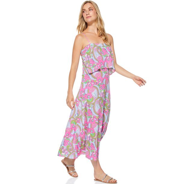 scoop beach dress Caribbean Blue Scoop Back Knit Maxi Dress-Carolina main image 0