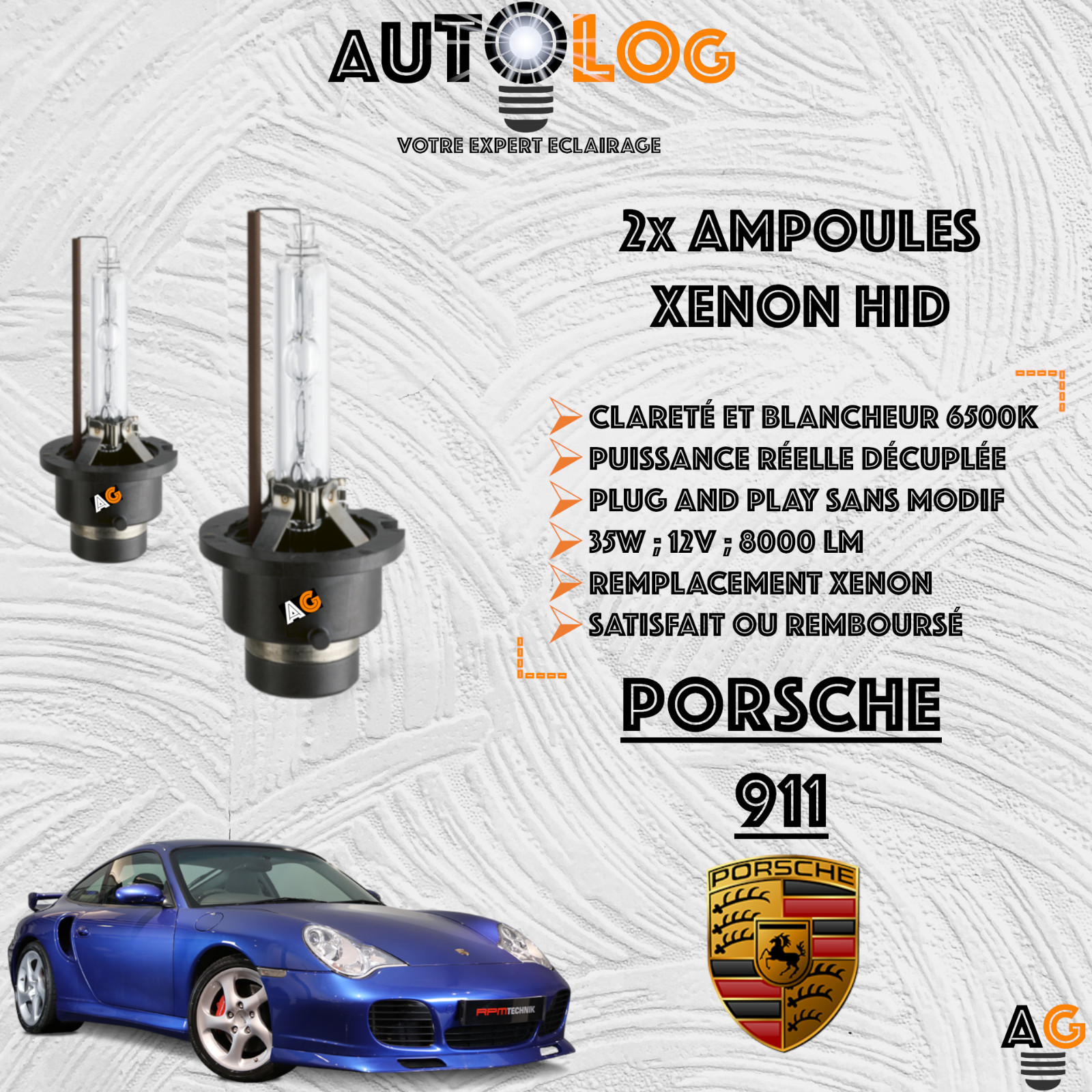 Kit ampoule Xenon HID Porsche 911 996 resout le manque de visibilite nocturne