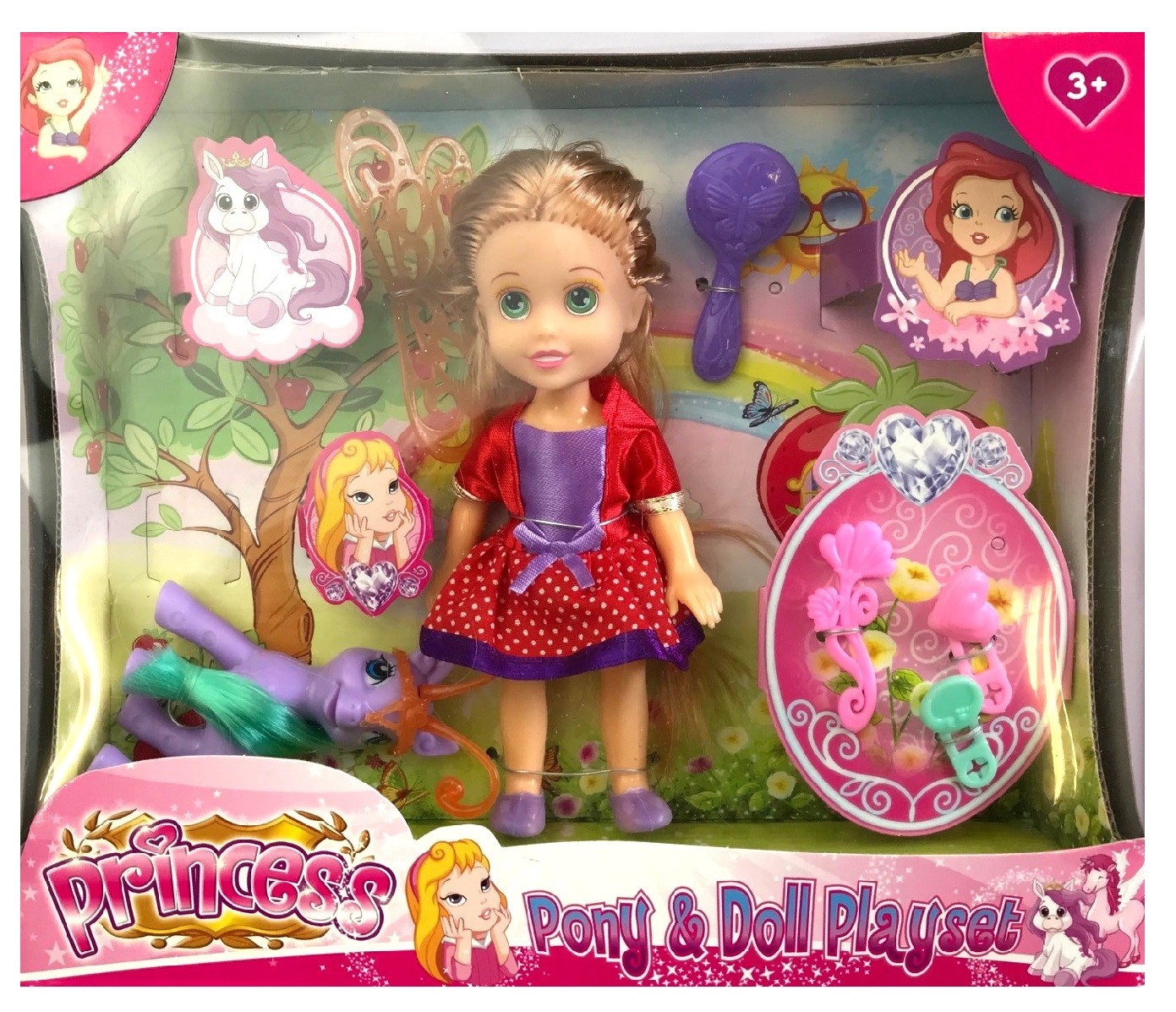 PONY & DOLL PLAY SET Little Pony Play Set Toy Girls Toy Gift Princess
