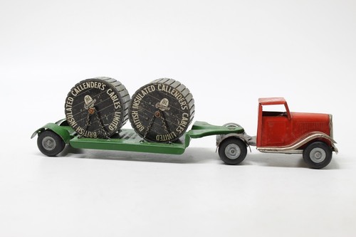 Tri-ang Minic Clockwork Tinplate 'ARTICULATED CABLE DRUM LORRY' - Nice Example - Picture 4 of 11