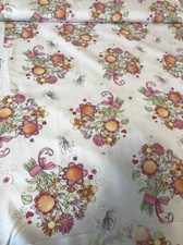 Butterfly Hollow Bouquet on Cream quilters cotton Fabric by yd 44" sewing craft
