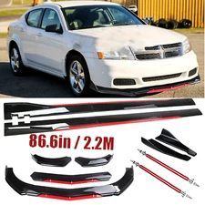 Front Bumper Lip Splitter Spoiler Side Skirt Body Kit For Dodge Avenger Glossy