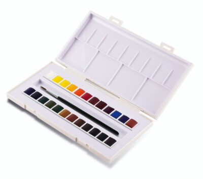 Sennelier - Aquarell Kasten - Le Petite - 24 x 1/2 Napf - mit Pinsel