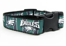 Eagles dog collar handmade adjustable buckle collar football 1" wide or leash