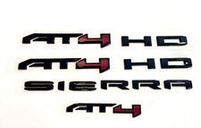 4pcs Gloss Black Red At4 Hd Emblems Sierra Letters Fit Gmc Sierra 2500hd 3500hd 4pcs Gloss Black Red At4 Hd Emblems Sierra Letters Fit Gmc Sierra 2500hd 3500hd