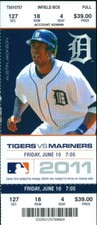 2011 Tigers vs Mariners Ticket: Carlos Peguero and Victor Martinez hit a HR
