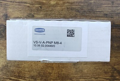 Schmalz Vacuum Switch VS-V-A-PNP M8-4 10.06.02.00449/0 New - Open Box