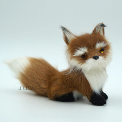 Small Fake Artificial Fox Realistic Imitation Furry Toy Home Decor