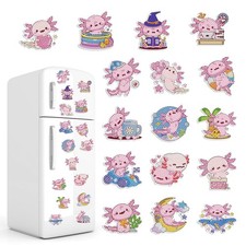 Axolotl Diamond Art Magnets - 16 Pcs Pink Axolotl Diamond Painting Refrigerat...
