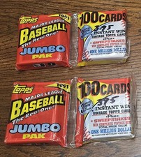 (2) 1991 Topps Baseball Card Unopened Packs (100 Cards) Chipper Jones RC
