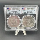 2021 American Silver Eagle Type 1 and 2 PCGS MS70 First Strike Flag Set