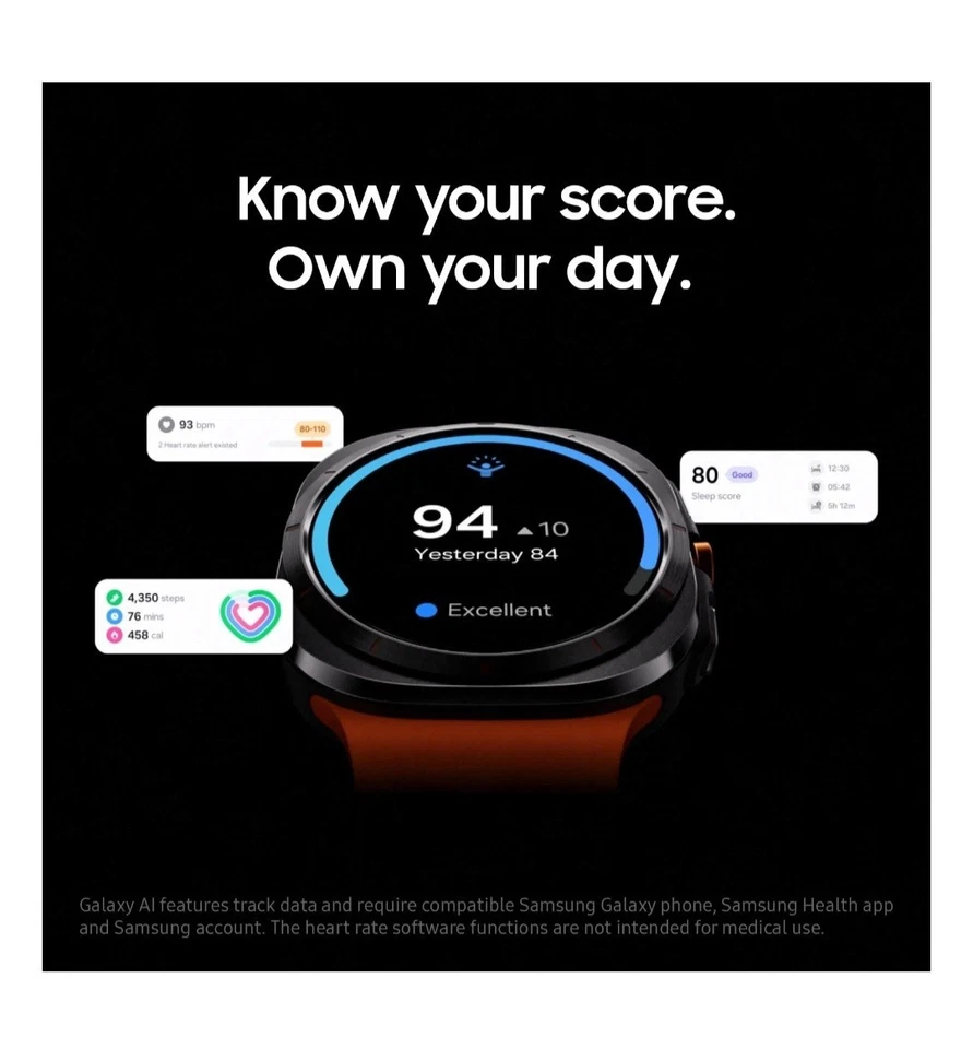 Reloj inteligente Samsung Galaxy Watch Ultra 47 mm LTE - Gris titanio con correa naranja Foto 4 de 4