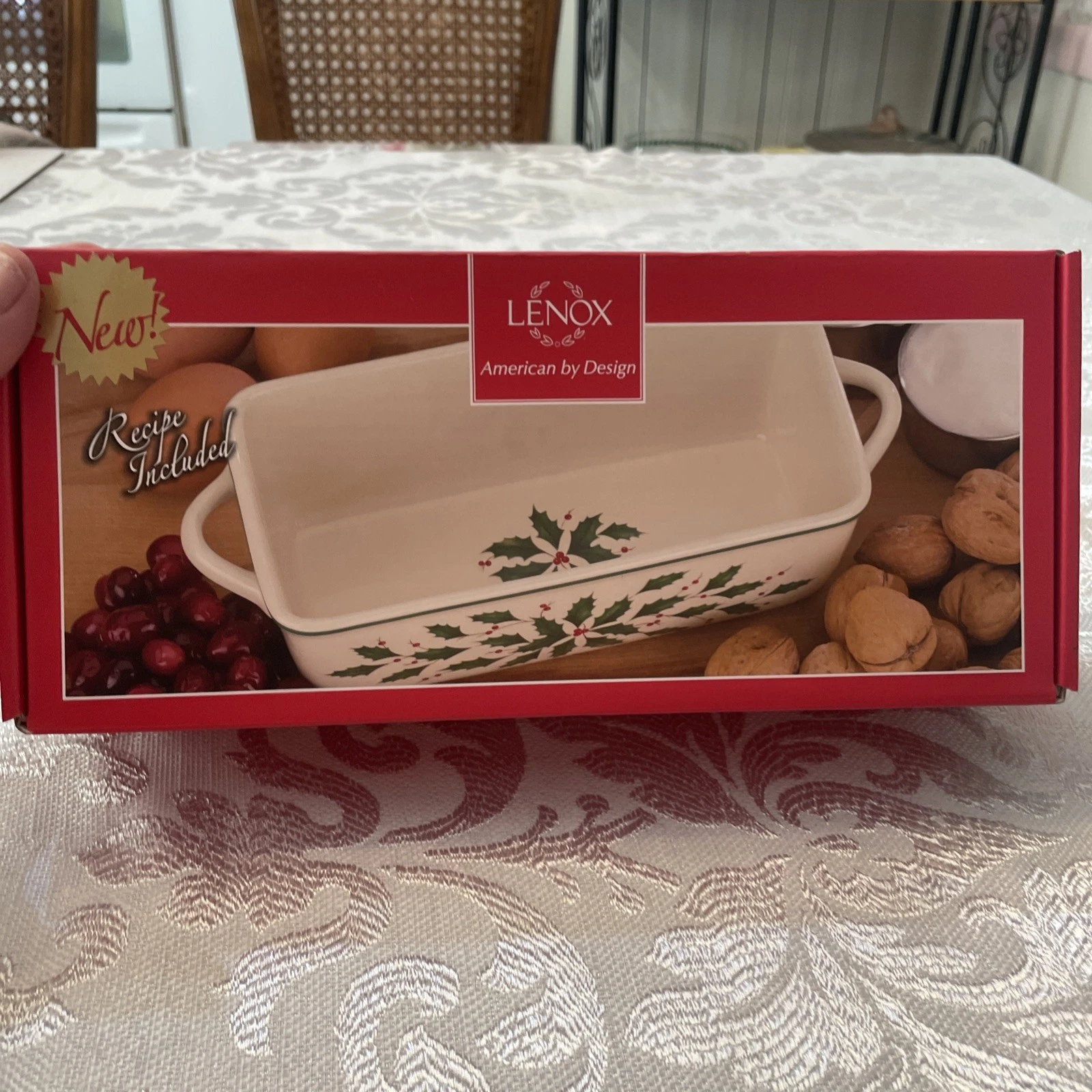 Lenox Holiday Baking Loaf Pan 10.5 inch NIB Oven & Microwave Safe