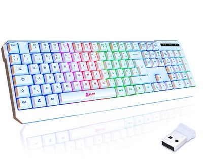 KLIM Chroma Wireless Keyboard UK Layout + Slim Durable Ergonomic