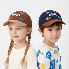 Kids DINO Embroidered Dinosaur Baseball Cap, Boys Girls 2-6Y Adjustable Sun Hat