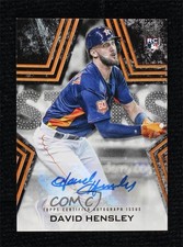 2023 Topps Series 1 Baseball Stars Black 75/199 David Hensley #BSA-HEN Auto 04tw