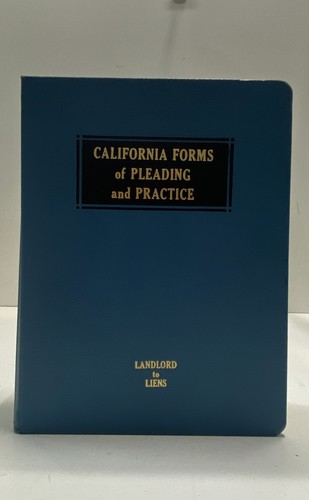 Matthew Bender California Forms of Pleading and Practice Vol 10 Landlord Liens