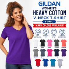 Custom Gildan - Heavy Cotton Women  s V-Neck Short Sleeve T-Shirt Tee - 5V00L
