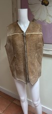 The Sheepskin Shop Norm Thompson Men's Sheepskin Vest Large Beige RN54756