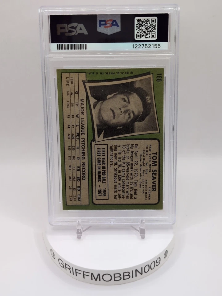 Topps #160 1971 Tom Seaver PSA 5 🔥 Foto 4 de 4