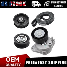 For Mercedes-Benz Engine Drive Belt Tensioner & Idler Pulley Serpentine Belt kit