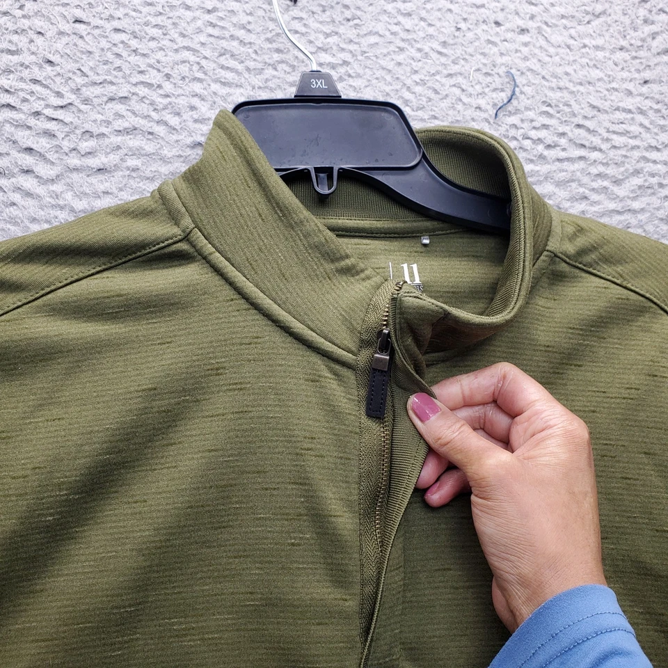 Walter Hagen Majors 11 Sudadera Hombre Grande Verde Forrada de Vellón Cuello Simulado 1/4 Cremallera Foto 3 de 4