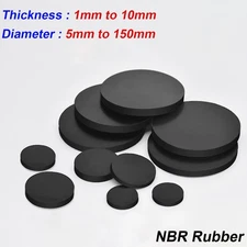 Dia 5mm-150mm Rubber Solid Discs Flat Round Pad Sealing Non-Slip Cushioning