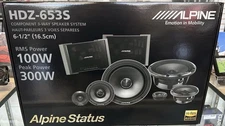Alpine HDZ-653S Status Series 100W RMS 3-Way 6.5" Shallow Component Speaker Set